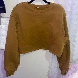 NWOT Cropped Khaki/Rust/Orange Pullover Sweatshirt